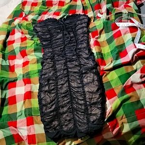 COPY - Body con sz Small sheer black and nude dress